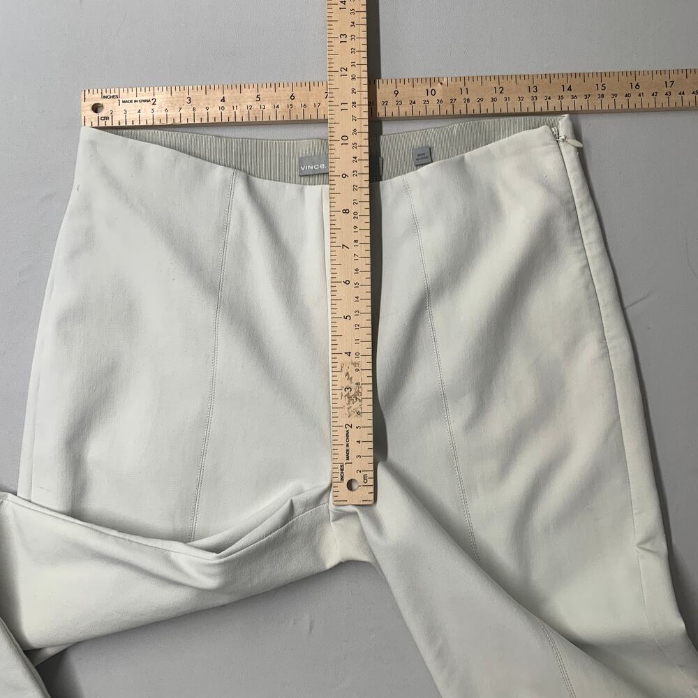 Vince Women Front Seam Ponte Leggings S Cream Gesso Crop Skinny 27* - Picture 8 of 15